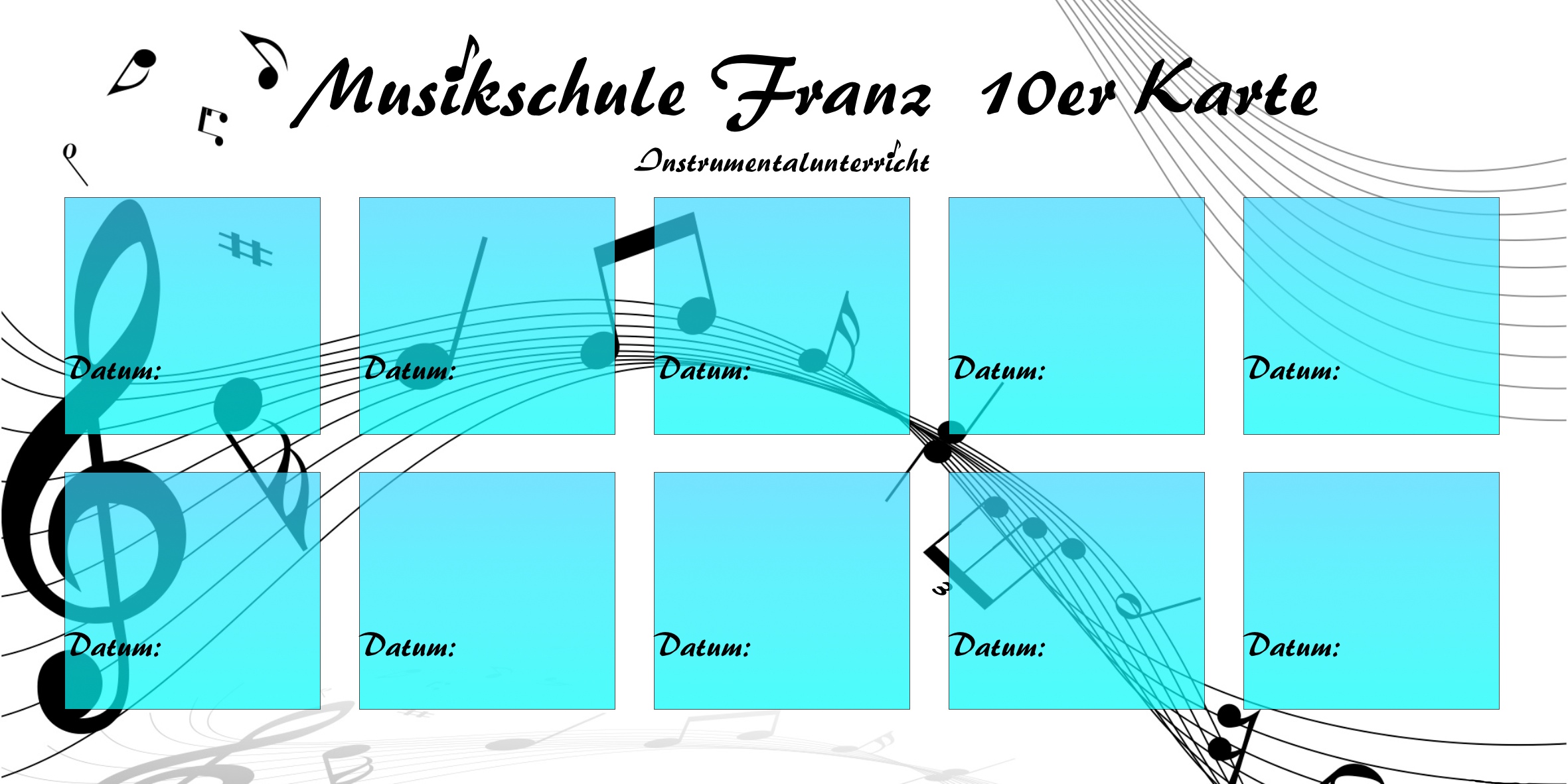 10er Karte Musikschule Franz